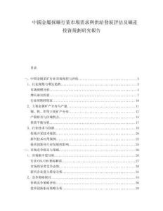 中國金屬採礦行業市場需求與供給發展評估及礦產投資規劃研究報告.docx