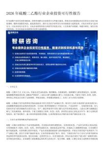 2026年硫酸二乙酯行业企业投资可行性报告（智研咨询发布）