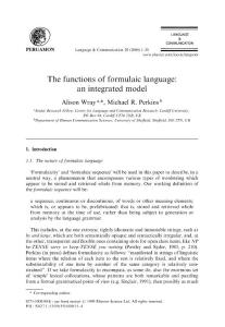 the functions of formulaic language