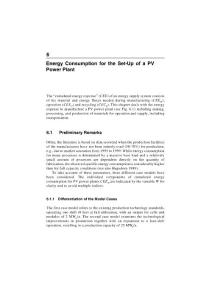 太阳能发电Solar Electric Power Generation6Energy Consumption for the Set-Up of a PV Power Plant