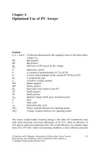 光伏发电系统优化Optimization of Photovoltaic Power Systems4Optimized Use of PV Arrays