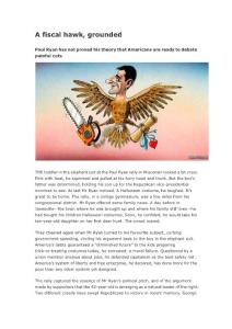 A fiscal hawk, grounded