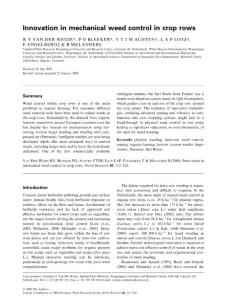 Innovation in mechenical weed control in crop row