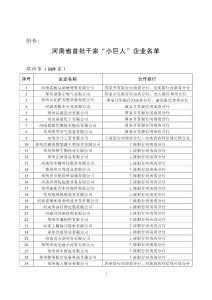 河南省首批千家´小巨人´企业名单