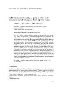 Multi-dimensional modelling of spray, in-cylinder air motion and fuel–air mixing in a direct-injection engine