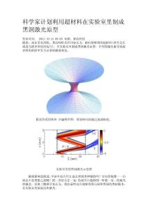 科学家计划利用超材料在实验室里制成黑洞激光原型