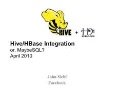 hadoop, hbase, and hive