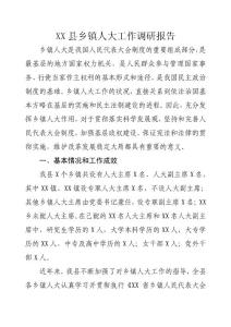 XX縣鄉鎮人大工作調研報告.doc