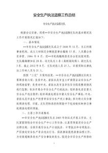 安全生產(chǎn)執(zhí)法監(jiān)察工作總結(jié)