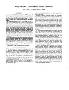 Design and Test of a Field Sampler for Ammonia Volatilization
