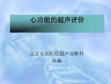 超声诊断学之--北苑心功能的超声评价-孙琳