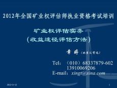 礦業權評估實務（收益途徑評估方法）幸婷
