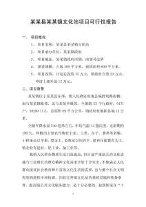 某某縣某某鎮(zhèn)文化站項(xiàng)目可行性報(bào)告