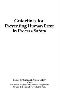 Guidelines for Preventing Human Error in Process Safety part1