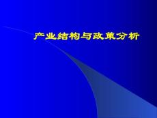 产业结构与政策分析导论