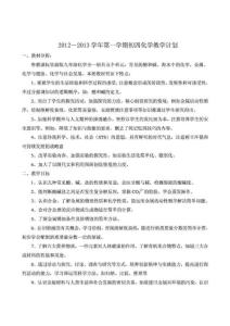 魯教版初四化學教學計劃