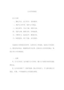 小公司管理制度
