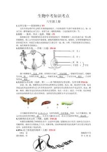 初中生物中考重点知识考点　