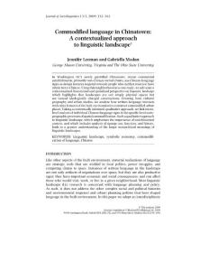 Leeman&Modan2009-Commodified language in Chinatown-A contextualized appoach to linguistic landscape