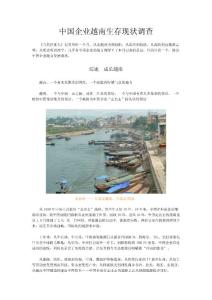 中國企業(yè)越南生存現(xiàn)狀調(diào)查