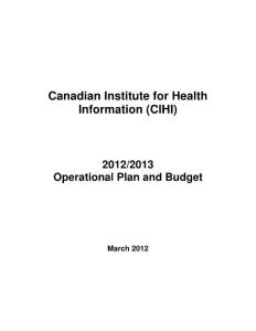 Canadian Institute for Health Information (CIHI)