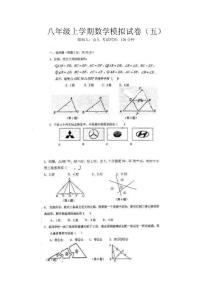 八年级上学期数学模拟试卷（五）