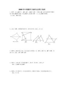 2009年中考数学三角形与全等三角形经典题