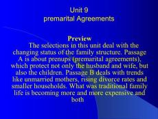Unit 9 Unit 9 premarital Agreements