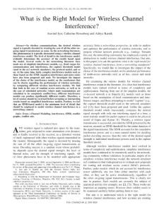 What is the Right Model for Wireless Channel Interference