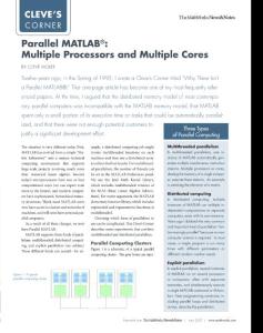 2007 Parallel MATLAB Multiple Processors and Multiple Cores
