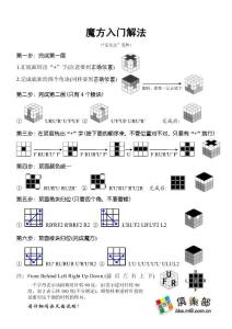 魔方入門解法(網(wǎng)頁版)