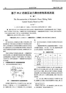 基于PLC的液压动力滑台控制系统改造