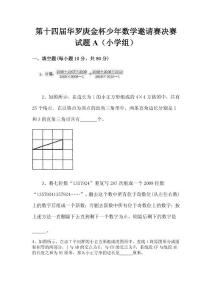 第十四届华罗庚金杯少年数学邀请赛决赛试题A（小学组）