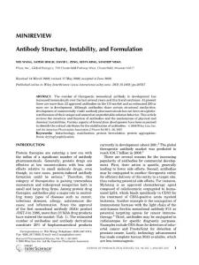 2006 Wang minireview Antibody structure, instability, and formulation