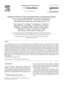 Immune responses of pigs inoculated with a recombinant fowlpox