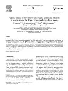 Negative impact of porcine reproductive and respiratory syndrome