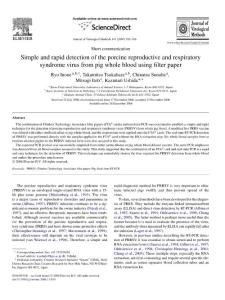 Simple and rapid detection of the porcine reproductive and respiratory