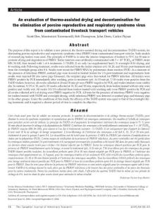 An evaluation of thermo-assisted drying and decontamination for the elimination of porcine reproductive and respiratory syndrome virus from contaminated livestock transport vehicles