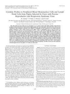 Cytokine Profiles in Peripheral Blood Mononuclear Cells and Lymph Node Cells from Piglets Infected In Utero with Porcine Reproductive and Respiratory Syndrome Virus