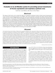 Evaluation of an air-filtration system for preventing aerosol transmission of Porcine reproductive and respiratory syndrome virus