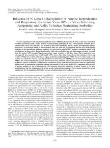 Influence of N-Linked Glycosylation of Porcine Reproductive and Respiratory Syndrome Virus GP5 on Virus Infectivity, Antigenicity, and Ability To Induce Neutralizing Antibodies