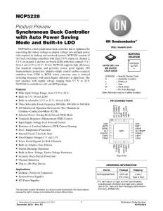 ON NCP5228 Synchronous Buck Controller with Auto Power Saving Mode and Built-In LDO