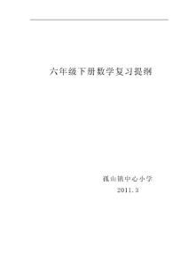 六年级下册数学复习提纲