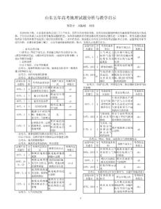 山东五年高考地理试题分析与教学启示