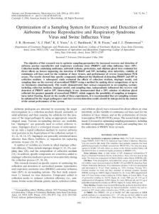 Optimization of a Sampling System for Recovery and Detection of Airborne Porcine Reproductive and Respiratory Syndrome Virus and Swine Influenza Virus