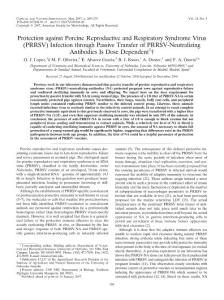 Protection against Porcine Reproductive and Respiratory Syndrome Virus (PRRSV) Infection through Passive Transfer of PRRSV-Neutralizing Antibodies Is Dose Dependent