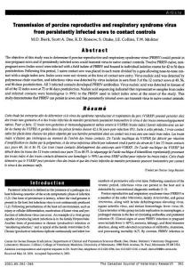 Transmission of porcine reproductive and respiratory syndrome virus from persistently infected sows to contact controls.