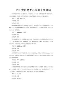 PPT大內(nèi)高手私房收藏的十大網(wǎng)站