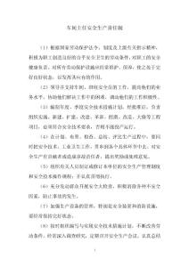 車間主任安全生產(chǎn)責(zé)任制