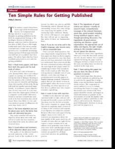 Ten Simple Rules Collection